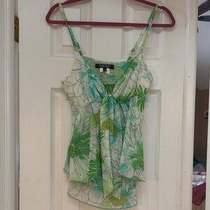 Rampage Green and White Floral Camisole